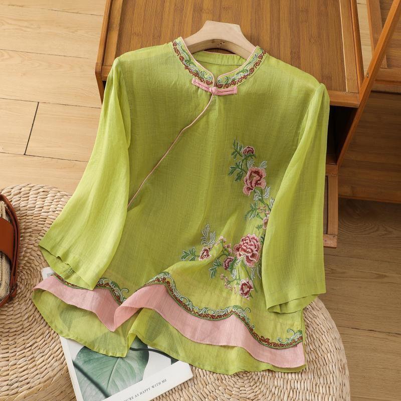 Рубашка-чонсам в китайском стиле с косым воротником, топ из летнего хлопка и льна в ретро-стиле, вышитый с ноткой литературного изящества XXXL зелёный
Рубашка-чонсам в китайском стиле с косым воротником, топ из летнего хлопка и льна в ретро-стиле, вышитый с ноткой литературного изящества XXXL зелёный