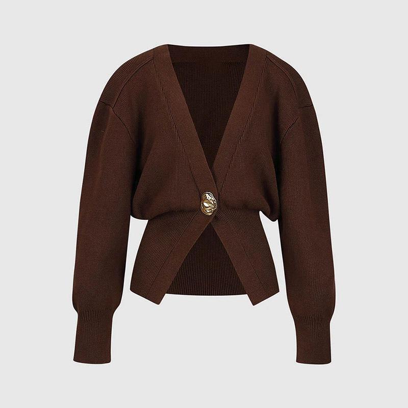 Элегантный V-образный вырез трикотажный кардиган женский свободный ажурный свитер на одной пуговице женский осенне-зимний мягкий однотонный женский трикотаж L
Элегантный V-образный вырез трикотажный кардиган женский свободный ажурный свитер на одной пуговице женский осенне-зимний мягкий однотонный женский трикотаж L