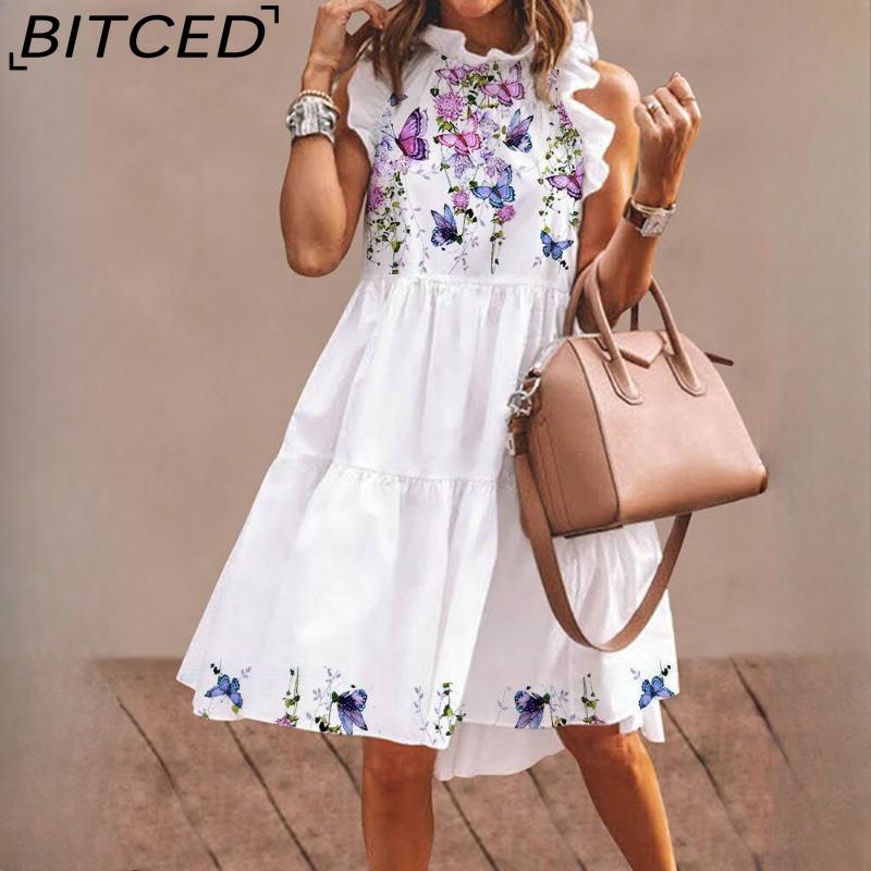 BITCED Женское платье с цветочным принтом, свободное уличное платье длиной до колена без рукавов с оборками, вечернее платье S-3XL XXXXXL
BITCED Женское платье с цветочным принтом, свободное уличное платье длиной до колена без рукавов с оборками, вечернее платье S-3XL XXXXXL