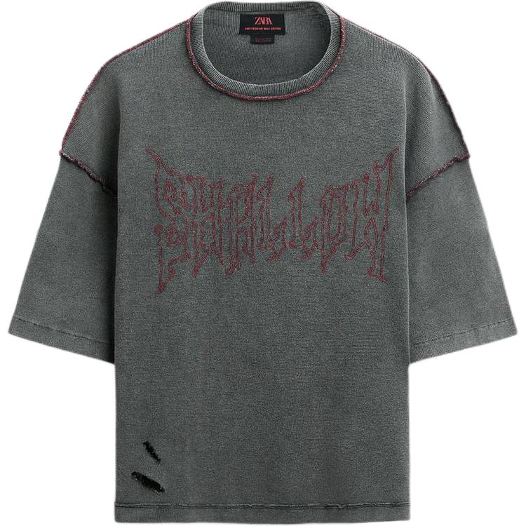 Zara American Embroidered Knit Casual Round Neck Short Sleeve T-Shirt Men Tops Gray 4805444-802 S
Zara American Embroidered Knit Casual Round Neck Short Sleeve T-Shirt Men Tops Gray 4805444-802 S