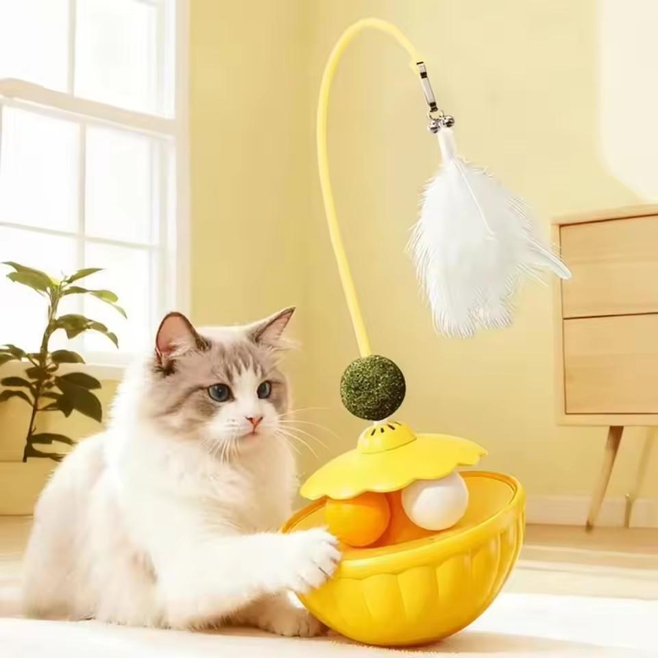 Long Pole Cat Teaser Wand Toy Rotating Feather Bell Treat Dispenser Catnip Wobble Puzzle Ball For Indoor Cat Exercise жовтий
Long Pole Cat Teaser Wand Toy Rotating Feather Bell Treat Dispenser Catnip Wobble Puzzle Ball For Indoor Cat Exercise жовтий