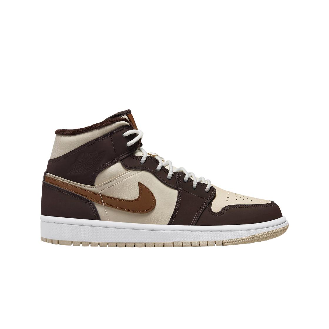 Jordan 1 Mid Fleece Baroque Brown Sail DO6699-200 Женские кроссовки