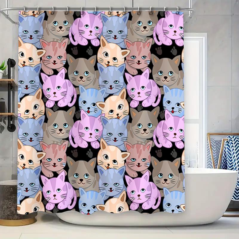 Adorable Cat Pattern Shower Curtain 3D Printed Polyester Fabric Customizable Designs For Bathrooms High-Quality Decorative Item W60H190(CM)-1 Pcs
Adorable Cat Pattern Shower Curtain 3D Printed Polyester Fabric Customizable Designs For Bathrooms High-Quality Decorative Item W60H190(CM)-1 Pcs