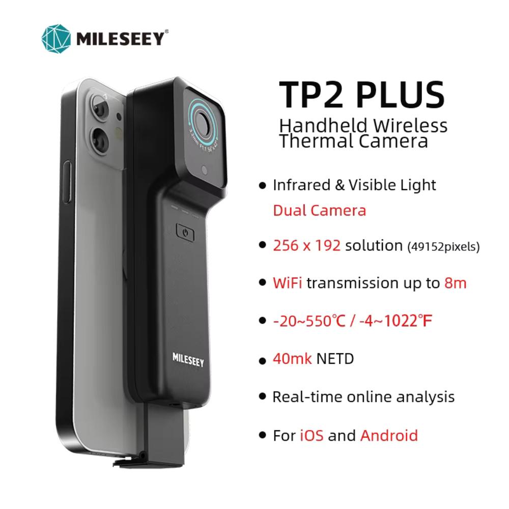 Тепловизионная камера MILESEEY TP2 PLUS для iPhone iOS Android Phone, 256*192 WIFI тепловизионная камера, тепловизор для ремонта PLUS чёрный
Тепловизионная камера MILESEEY TP2 PLUS для iPhone iOS Android Phone, 256*192 WIFI тепловизионная камера, тепловизор для ремонта PLUS чёрный