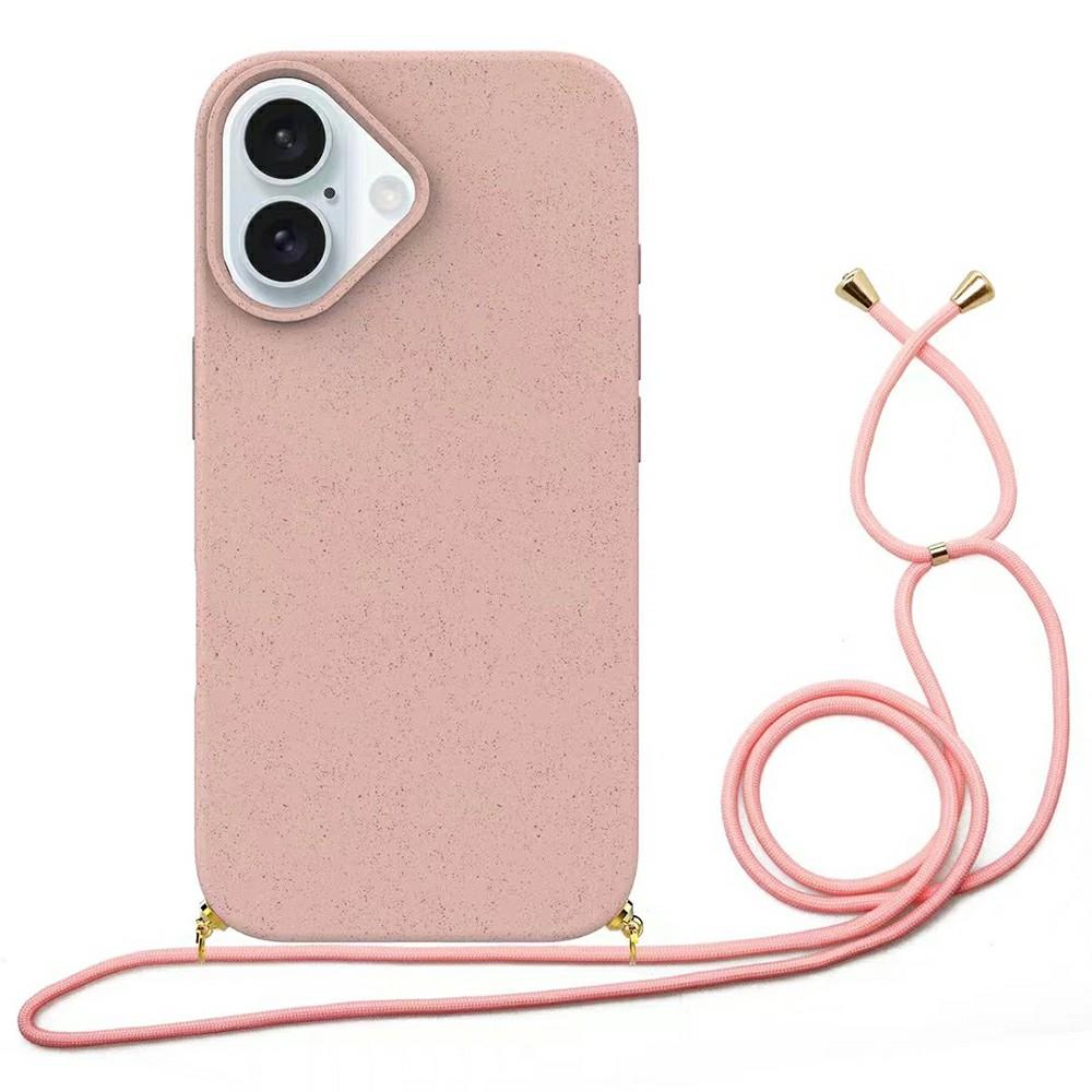 For iPhone 16 Case Biodegradable Wheat Straw+TPU Anti-Drop Phone Cover with Long Lanyard
For iPhone 16 Case Biodegradable Wheat Straw+TPU Anti-Drop Phone Cover with Long Lanyard