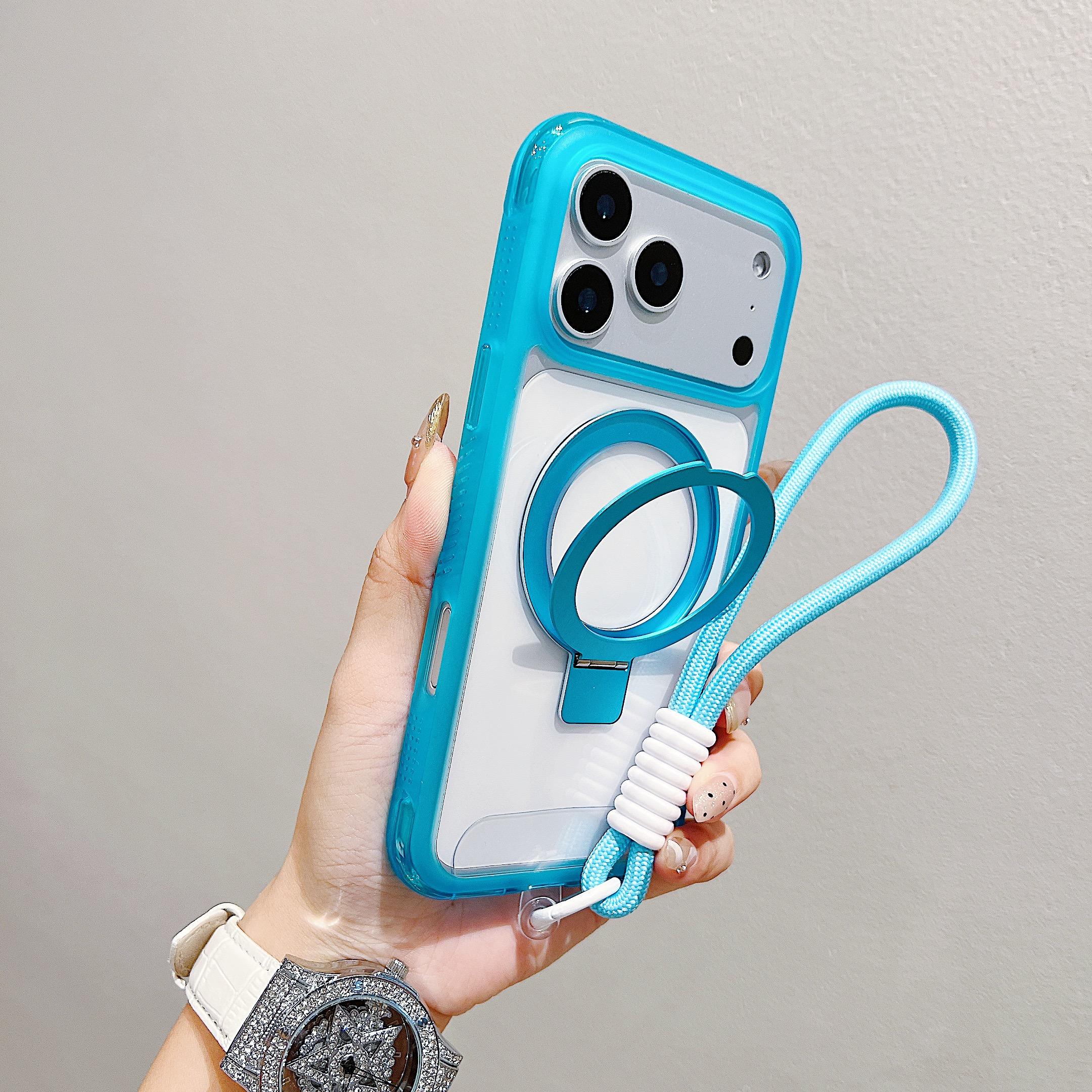 For iPhone 17 Pro Max Case Compatible with MagSafe Kickstand Clear TPU PC Phone Back Cover with Wrist Strap
For iPhone 17 Pro Max Case Compatible with MagSafe Kickstand Clear TPU PC Phone Back Cover with Wrist Strap