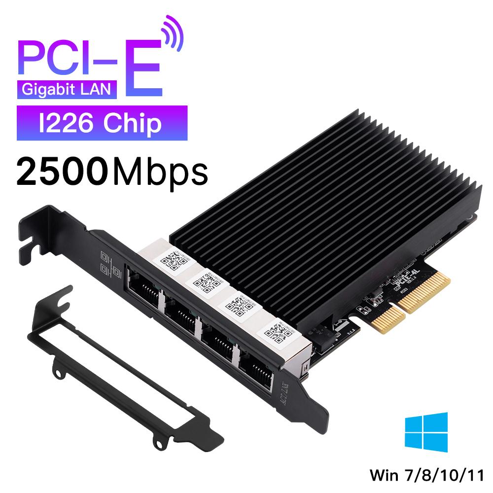Gigabit Quad RJ45 Port NIC - I226 Chip Network Card, High-Speed Wired Ethernet Adapter for PC/Desktop
Gigabit Quad RJ45 Port NIC - I226 Chip Network Card, High-Speed Wired Ethernet Adapter for PC/Desktop