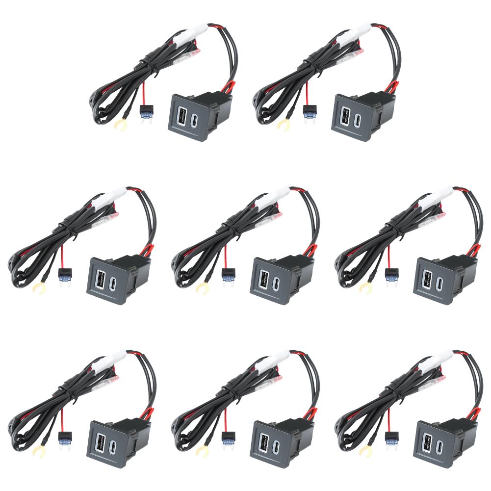 Двойная розетка для быстрого зарядного устройства USB типа C PD + QC3.0 для VW Multivan T5 2003-2015 гг.
Двойная розетка для быстрого зарядного устройства USB типа C PD + QC3.0 для VW Multivan T5 2003-2015 гг.