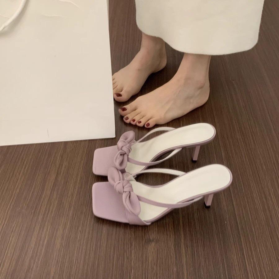 Niche bow with recording cool slippers women s summer wear beautiful high-heeled sandals 34
Niche bow with recording cool slippers women s summer wear beautiful high-heeled sandals 34