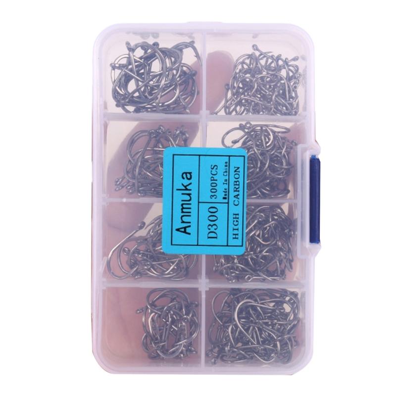 300pcs Saltwater Freshwater Barbed Fishing Hook Carbon Steel Eyed Sea Fish Hook Replacement Metal Circles Hook with Box
300pcs Saltwater Freshwater Barbed Fishing Hook Carbon Steel Eyed Sea Fish Hook Replacement Metal Circles Hook with Box