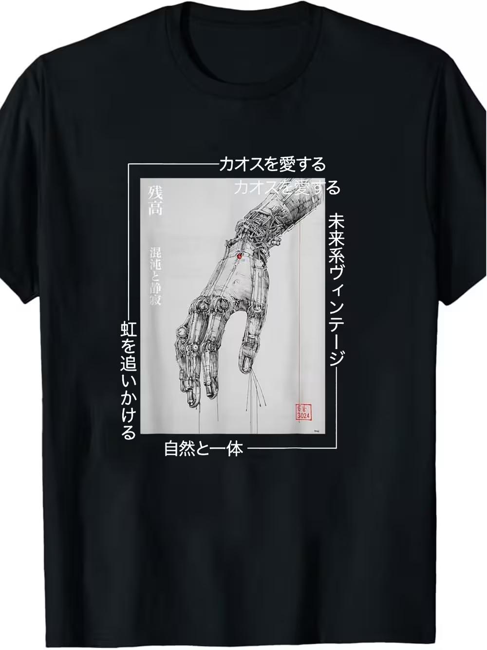 Men S Cyberpunk Patterned T-Shirt - Featuring a Futuristic Robotic Hand Design S
Men S Cyberpunk Patterned T-Shirt - Featuring a Futuristic Robotic Hand Design S