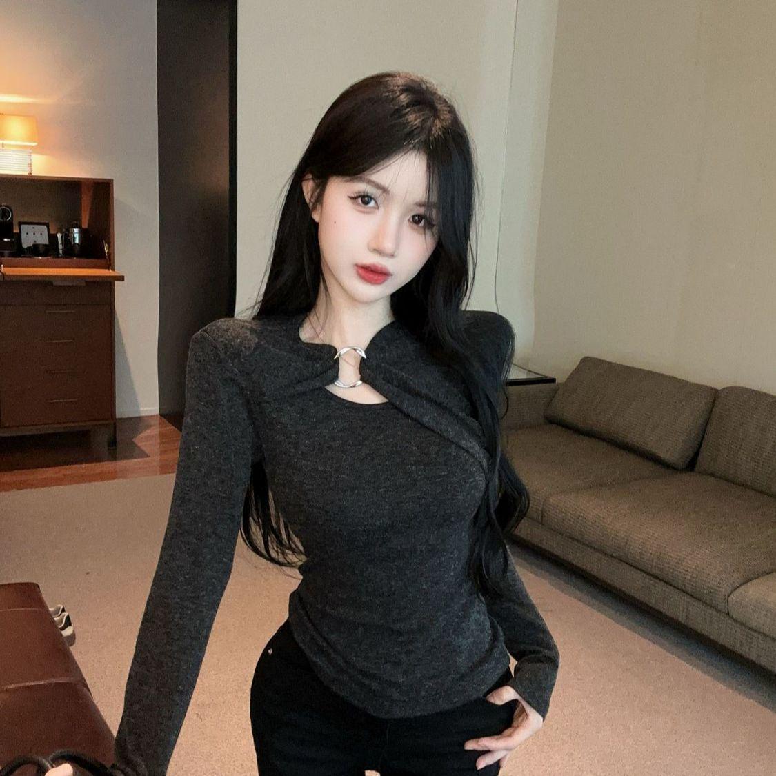 Korean Design Plush Long Sleeve Top - Autumn/Winter Slim Fit Versatile Base Layer for Women Large темно-сірий
Korean Design Plush Long Sleeve Top - Autumn/Winter Slim Fit Versatile Base Layer for Women Large темно-сірий