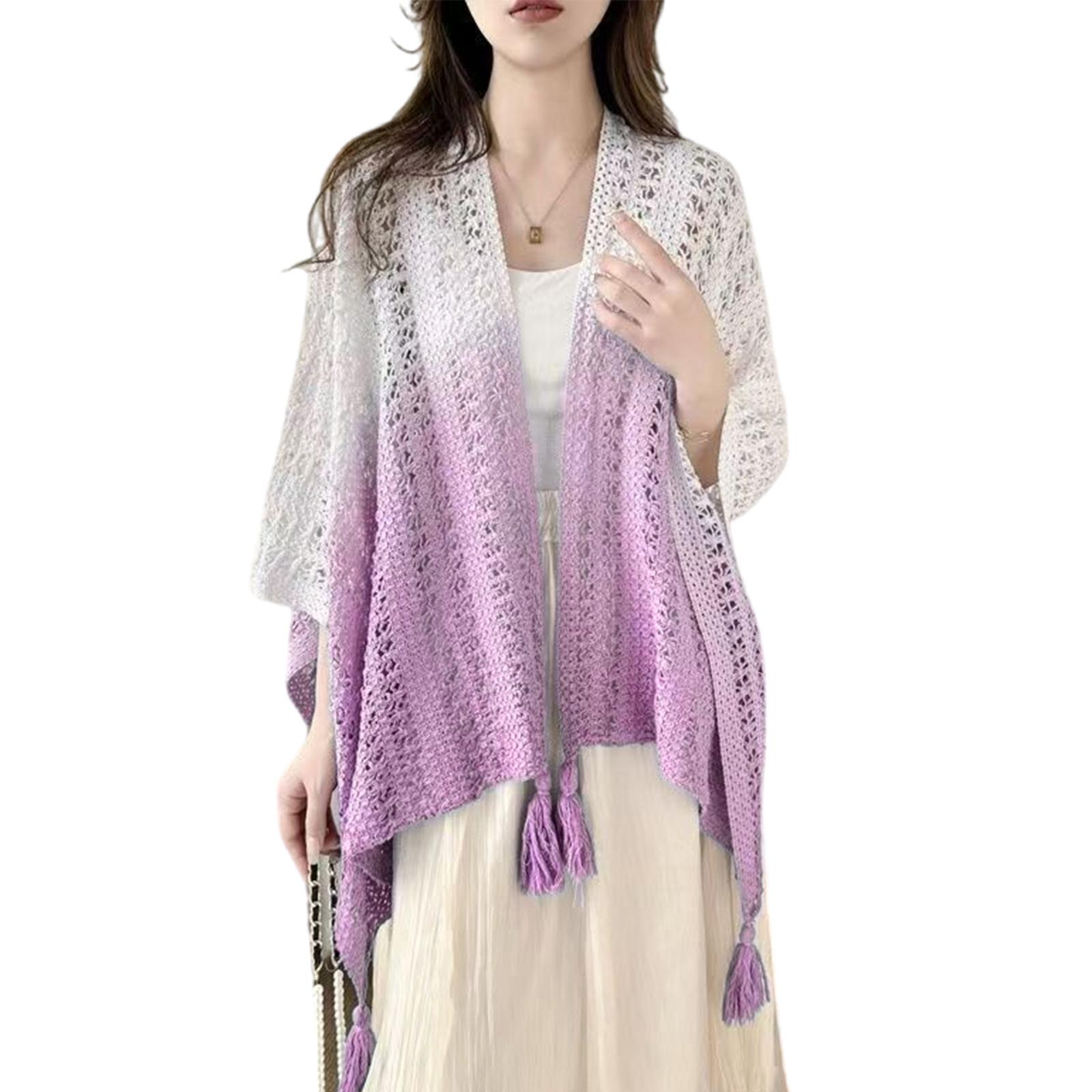 Open Front Fringe Knitted Capelet for Women Soft Breathable Travel Cardigan Shoulder Wrap Hollowed Out Shawl Wrap фиолетовый
Open Front Fringe Knitted Capelet for Women Soft Breathable Travel Cardigan Shoulder Wrap Hollowed Out Shawl Wrap фиолетовый