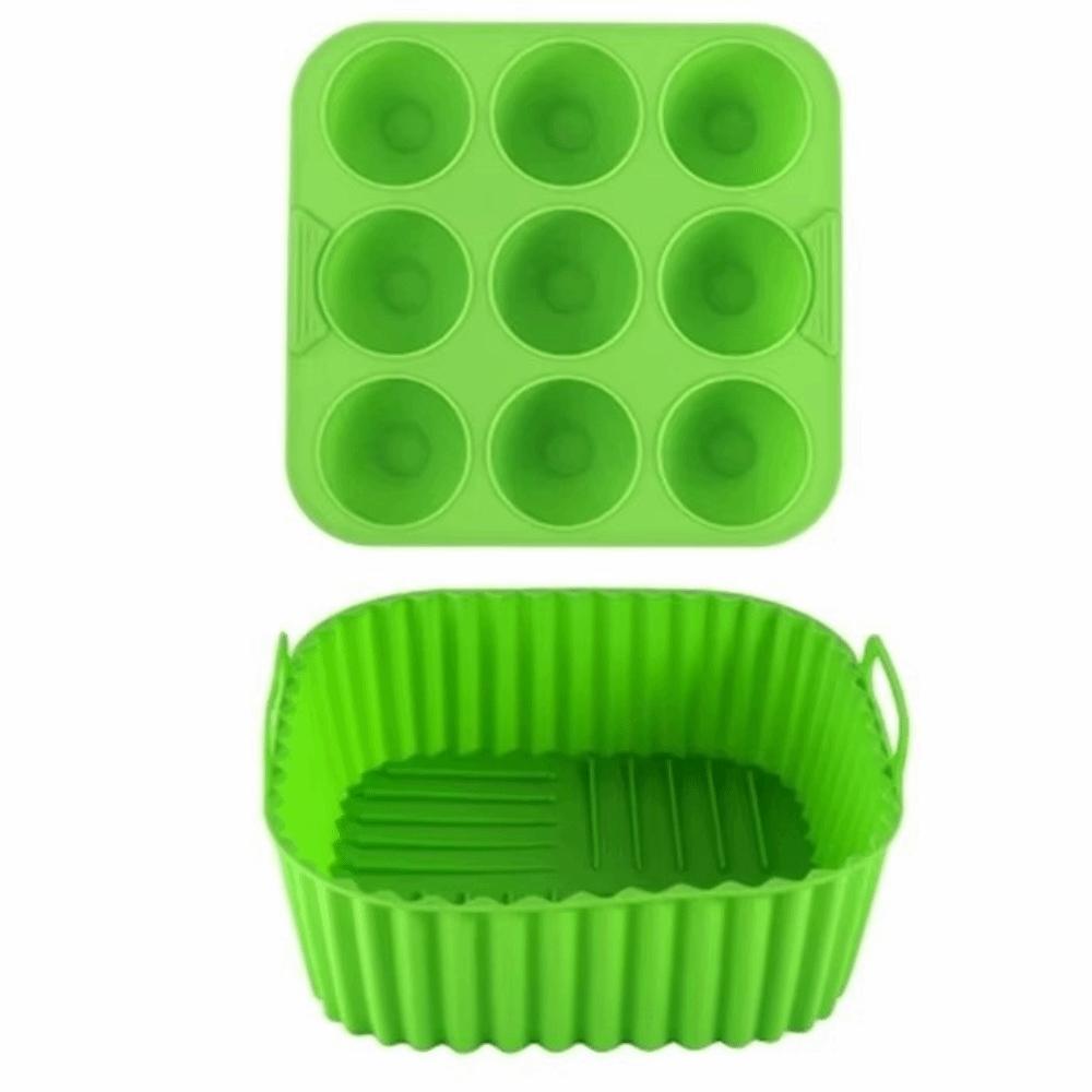 2 Pcs Heat-resistant Air Fryer Accessories Square Cupcake Mold Silicone Baking Tray Meal Prep
2 Pcs Heat-resistant Air Fryer Accessories Square Cupcake Mold Silicone Baking Tray Meal Prep