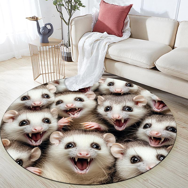 Opossum pattern round rug,Carpet Rug for Living Room Bedroom Sofa Playroom Decor,Non-slip Floor Mat,Holiday Gifts and Birthday Gifts. 80cmx80cm
Opossum pattern round rug,Carpet Rug for Living Room Bedroom Sofa Playroom Decor,Non-slip Floor Mat,Holiday Gifts and Birthday Gifts. 80cmx80cm