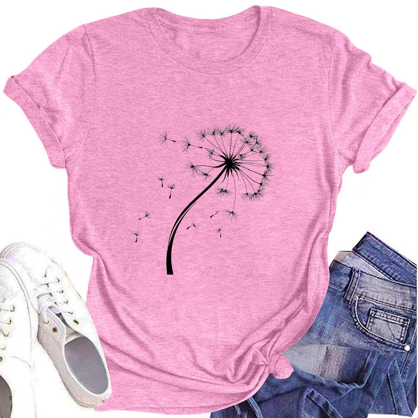 Женская модная футболка с круглым вырезом и коротким рукавом, повседневный топ с цветочным принтом XL розовый
Женская модная футболка с круглым вырезом и коротким рукавом, повседневный топ с цветочным принтом XL розовый