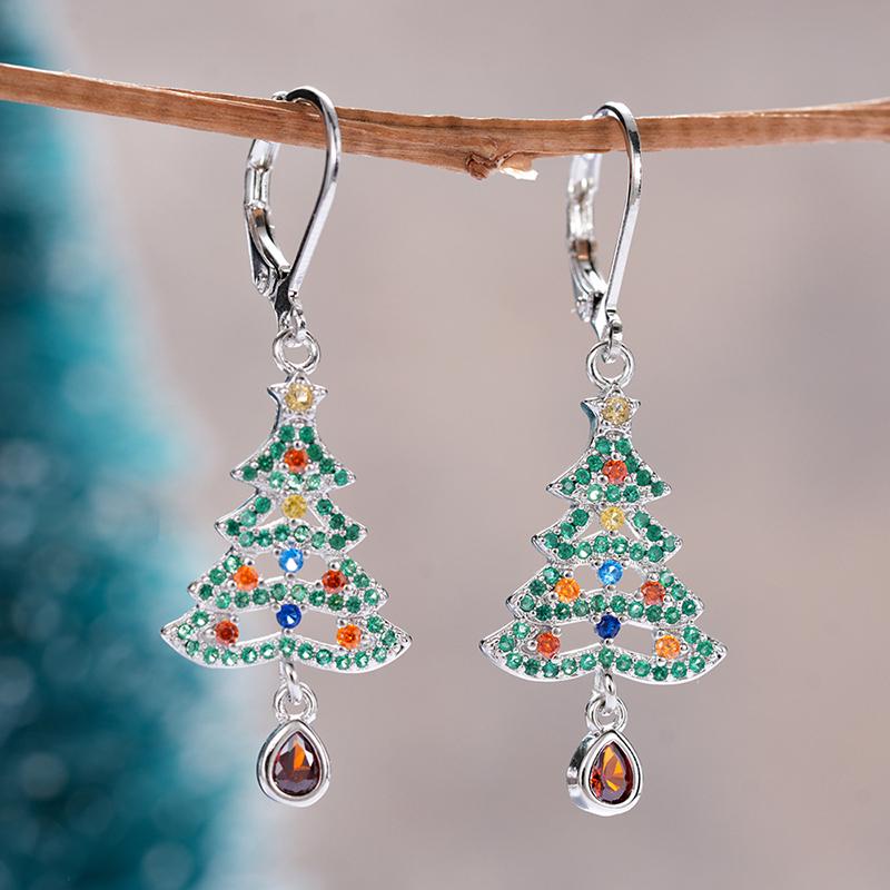 Huitan Silver Color Green Christmas Tree Drop Earrings with Pear Cubic Zirconia Luxury Trendy Female New Year Party Gift
Huitan Silver Color Green Christmas Tree Drop Earrings with Pear Cubic Zirconia Luxury Trendy Female New Year Party Gift