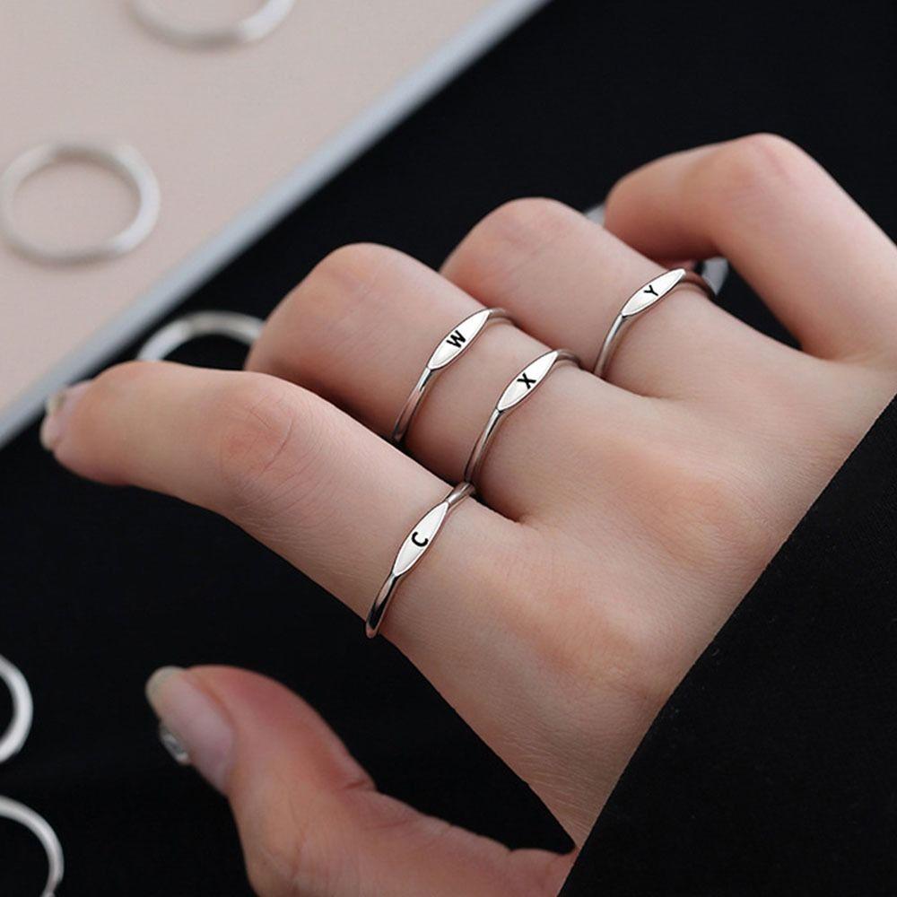 Подарок на День святого Валентина, модные ювелирные изделия в корейском стиле, 26-буквенное кольцо из меди, женские ювелирные изделия, аксессуары