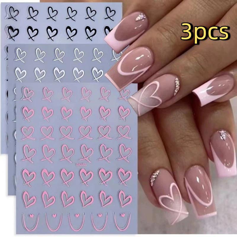 Valentine s Day Nail Art Stickers 3D Black White Pink Lines Love Heart Nail Decals DIY Adhesive Slider Manicure Decorations
Valentine s Day Nail Art Stickers 3D Black White Pink Lines Love Heart Nail Decals DIY Adhesive Slider Manicure Decorations