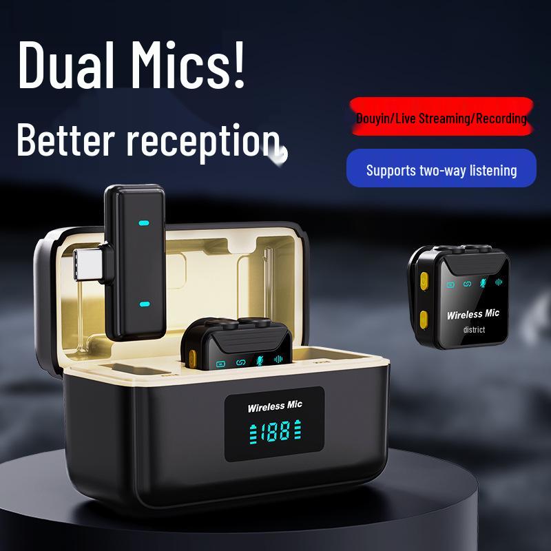 Wireless Magnetic Charging Lavalier Microphone with Dual Mic Heads for Live Streaming, Speech, Teaching, and HD Recording (SX23)
Wireless Magnetic Charging Lavalier Microphone with Dual Mic Heads for Live Streaming, Speech, Teaching, and HD Recording (SX23)
