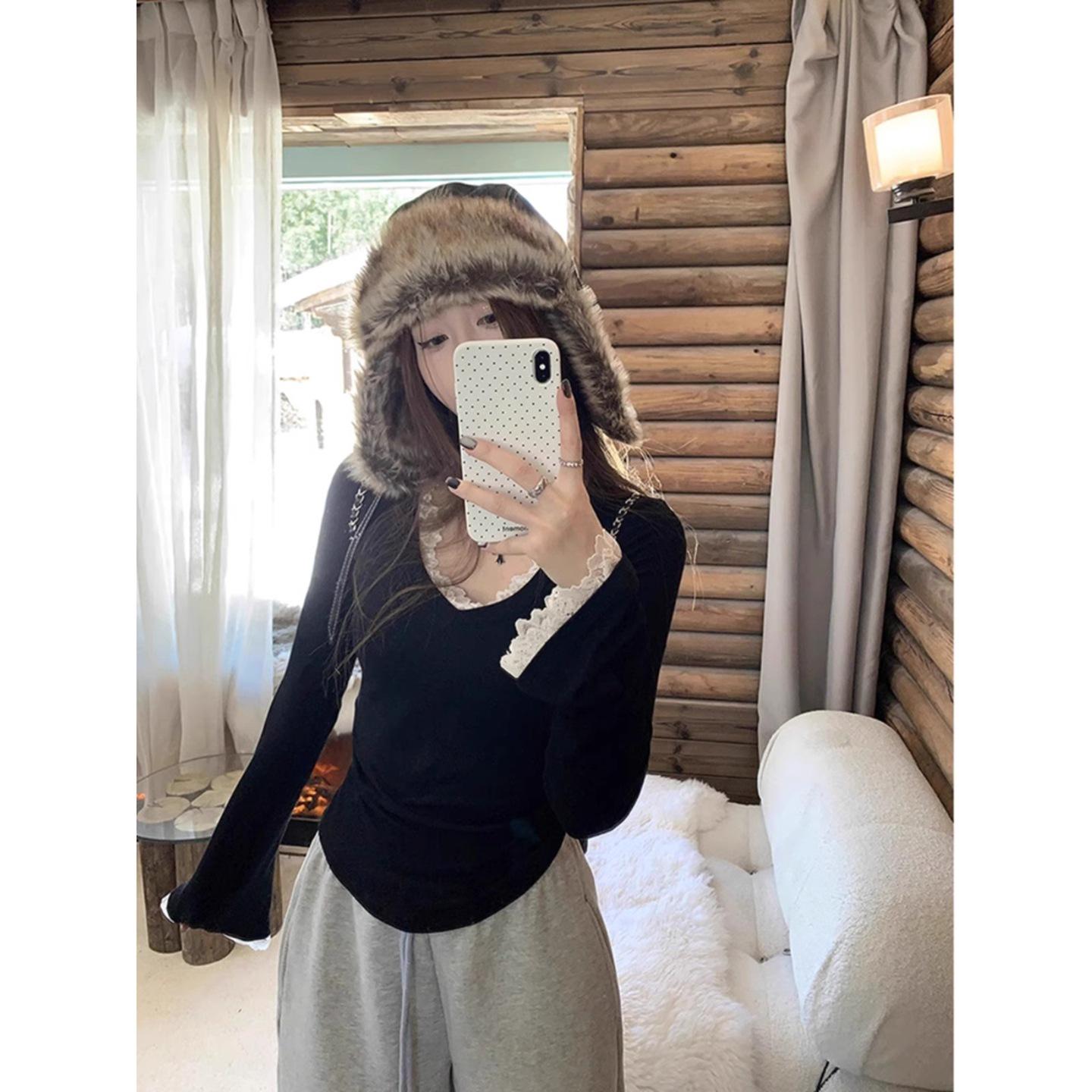 Korean lazy style lace splicing horn sleeve V-neck T-shirt pleated black shirt slim fit XL чорний
Korean lazy style lace splicing horn sleeve V-neck T-shirt pleated black shirt slim fit XL чорний