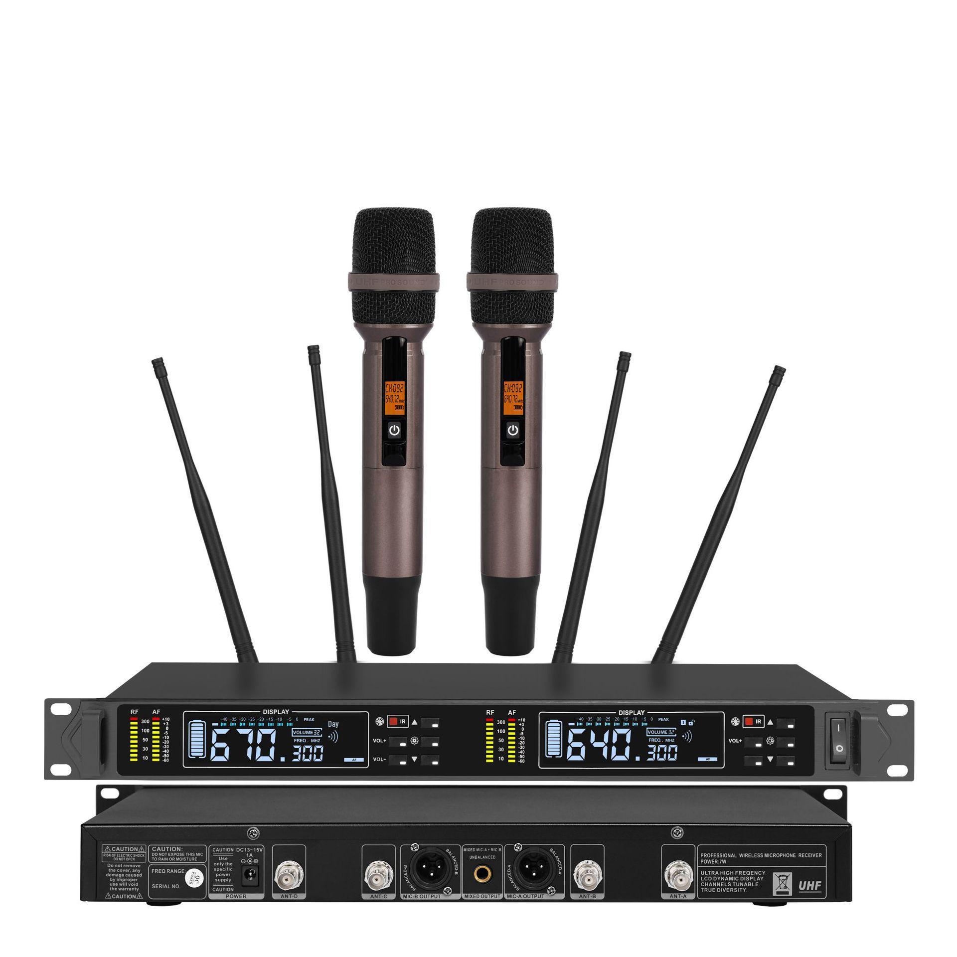 True Diversity Wireless Microphone System with Dual Microphones UK Plug
True Diversity Wireless Microphone System with Dual Microphones UK Plug