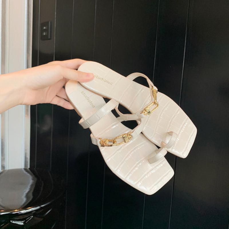 Shoes Mandarin Duck Shoes Crocodile Pattern One-word with Gold Buckle Set Toe Flat Sandals 40
Shoes Mandarin Duck Shoes Crocodile Pattern One-word with Gold Buckle Set Toe Flat Sandals 40