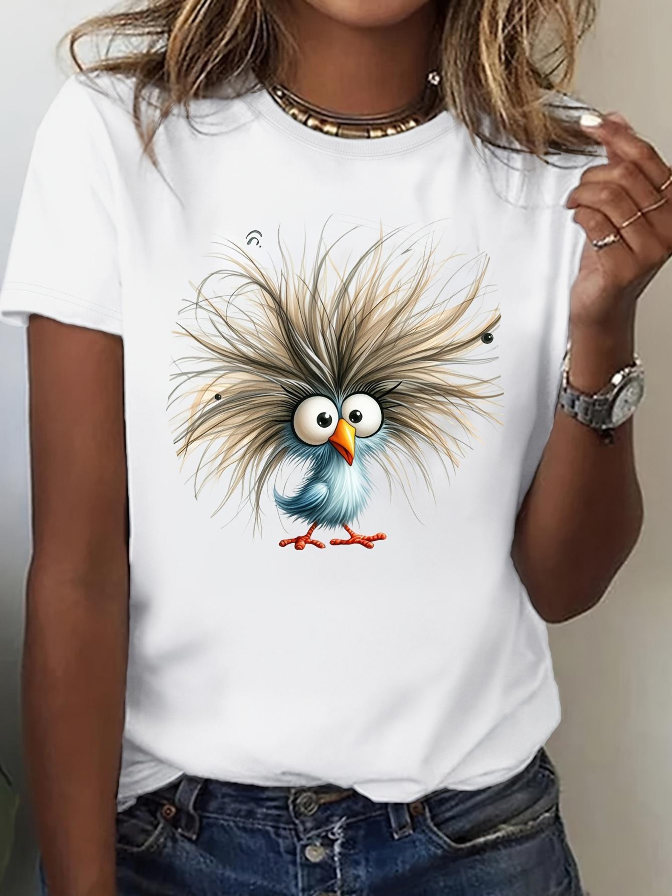 Women s Funny Bird Graphic T-Shirt Cute Fluffy Bird with Expressive Eyes Soft Everyday Casual Tee Lightweight Warm Weather Shirt S
Women s Funny Bird Graphic T-Shirt Cute Fluffy Bird with Expressive Eyes Soft Everyday Casual Tee Lightweight Warm Weather Shirt S