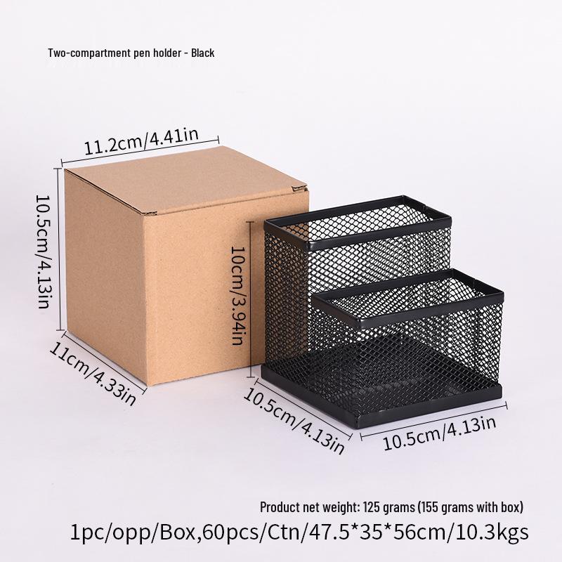 Metal Pen Holder with Dual Compartments - High and Low Style for Office Stationery Storage
Metal Pen Holder with Dual Compartments - High and Low Style for Office Stationery Storage