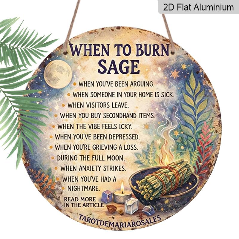 2D Flat, 1pc Round Aluminum Sign, When to Burn Sage Guide, Vintage Celestial Moon & Witchy Herbs Metal Wall Art, Spiritual Cleansing Decor for 1pc
2D Flat, 1pc Round Aluminum Sign, When to Burn Sage Guide, Vintage Celestial Moon & Witchy Herbs Metal Wall Art, Spiritual Cleansing Decor for 1pc