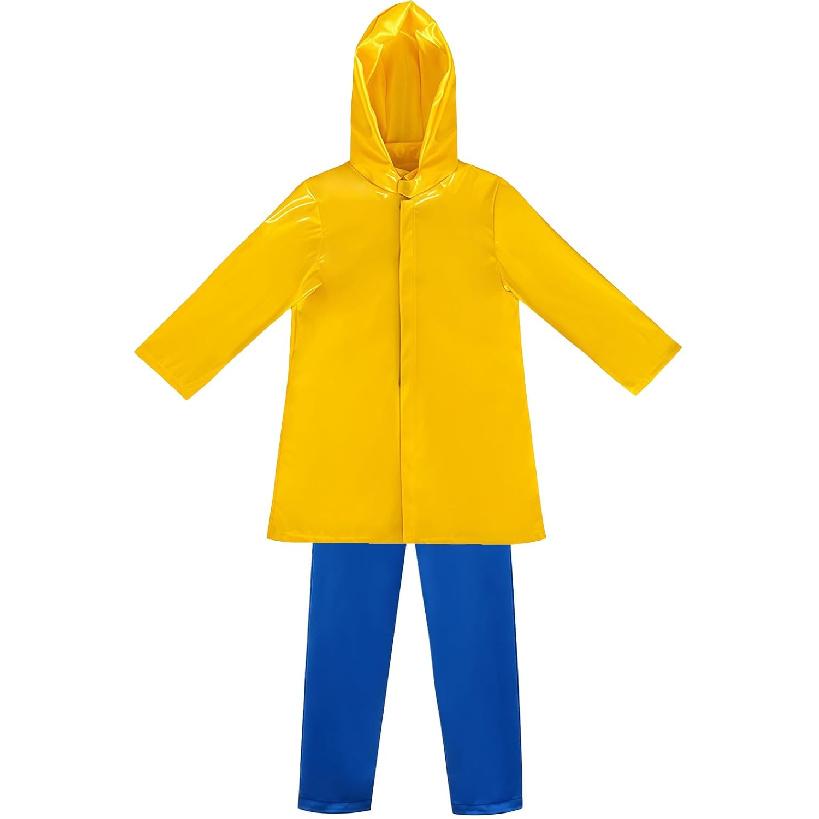Halloween Yellow Raincoat Costume Kids Girls Jacket Pants Blue Wig Button Glasses Necklace Horror Anime Cosplay X-Large
Halloween Yellow Raincoat Costume Kids Girls Jacket Pants Blue Wig Button Glasses Necklace Horror Anime Cosplay X-Large