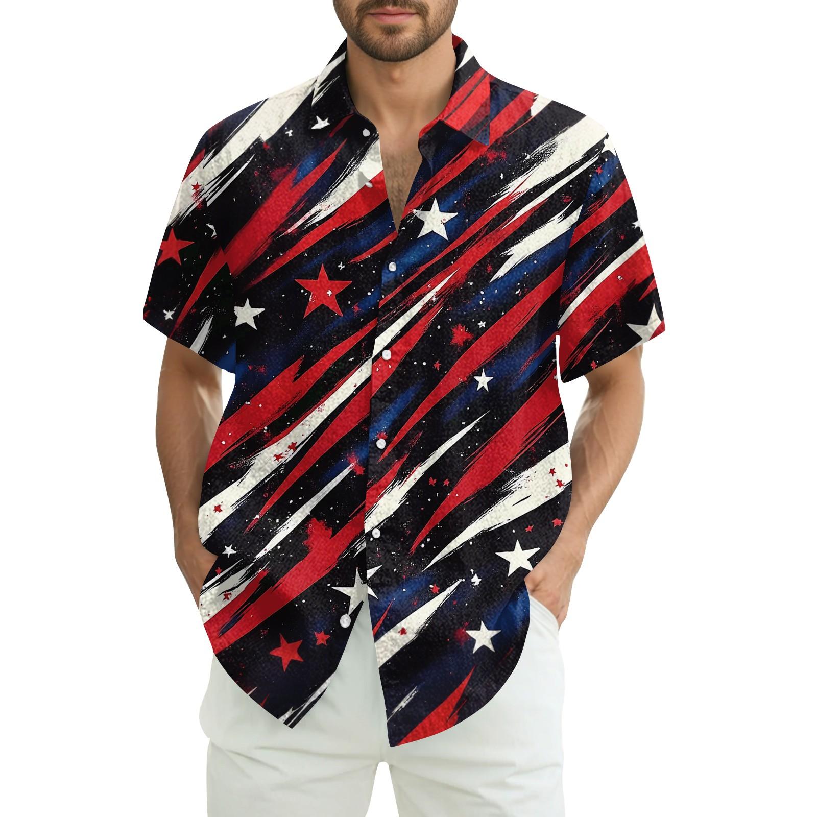 Чоловіча повсякденна сорочка з коротким рукавом з принтом до Дня Незалежності L Темно-синій
Чоловіча повсякденна сорочка з коротким рукавом з принтом до Дня Незалежності L Темно-синій