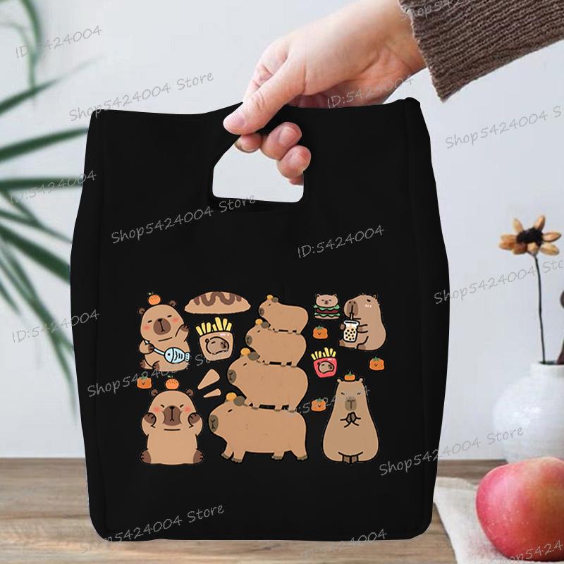 School Teen Picnic Food Bags Kawaii Capybara Pattern Canvas Lunch Bag Cartoon Animals Capybaras Lover Gift Lunch Box Storage Bag
School Teen Picnic Food Bags Kawaii Capybara Pattern Canvas Lunch Bag Cartoon Animals Capybaras Lover Gift Lunch Box Storage Bag
