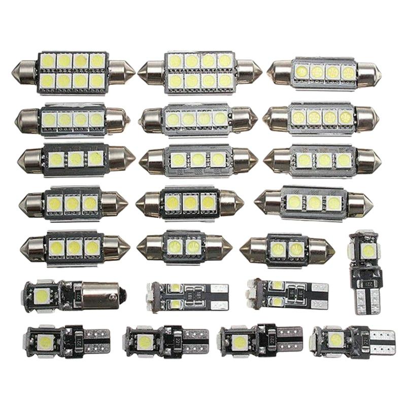 23Pcs T10 5050 Автомобільна світлодіодна лампочка для салону купола багажника Номерний знак Комплект білий для Bmw E53 E60 E90 LED лампа срібний
23Pcs T10 5050 Автомобільна світлодіодна лампочка для салону купола багажника Номерний знак Комплект білий для Bmw E53 E60 E90 LED лампа срібний