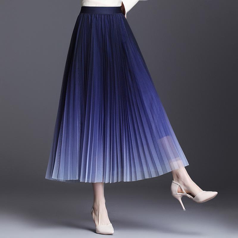 Qooth Весенне-летняя юбка градиентного цвета Корейская мода миди с высокой талией плиссированная юбка трапециевидной формы Элегантные длинные юбки QT1386 free size темно-синий
Qooth Весенне-летняя юбка градиентного цвета Корейская мода миди с высокой талией плиссированная юбка трапециевидной формы Элегантные длинные юбки QT1386 free size темно-синий