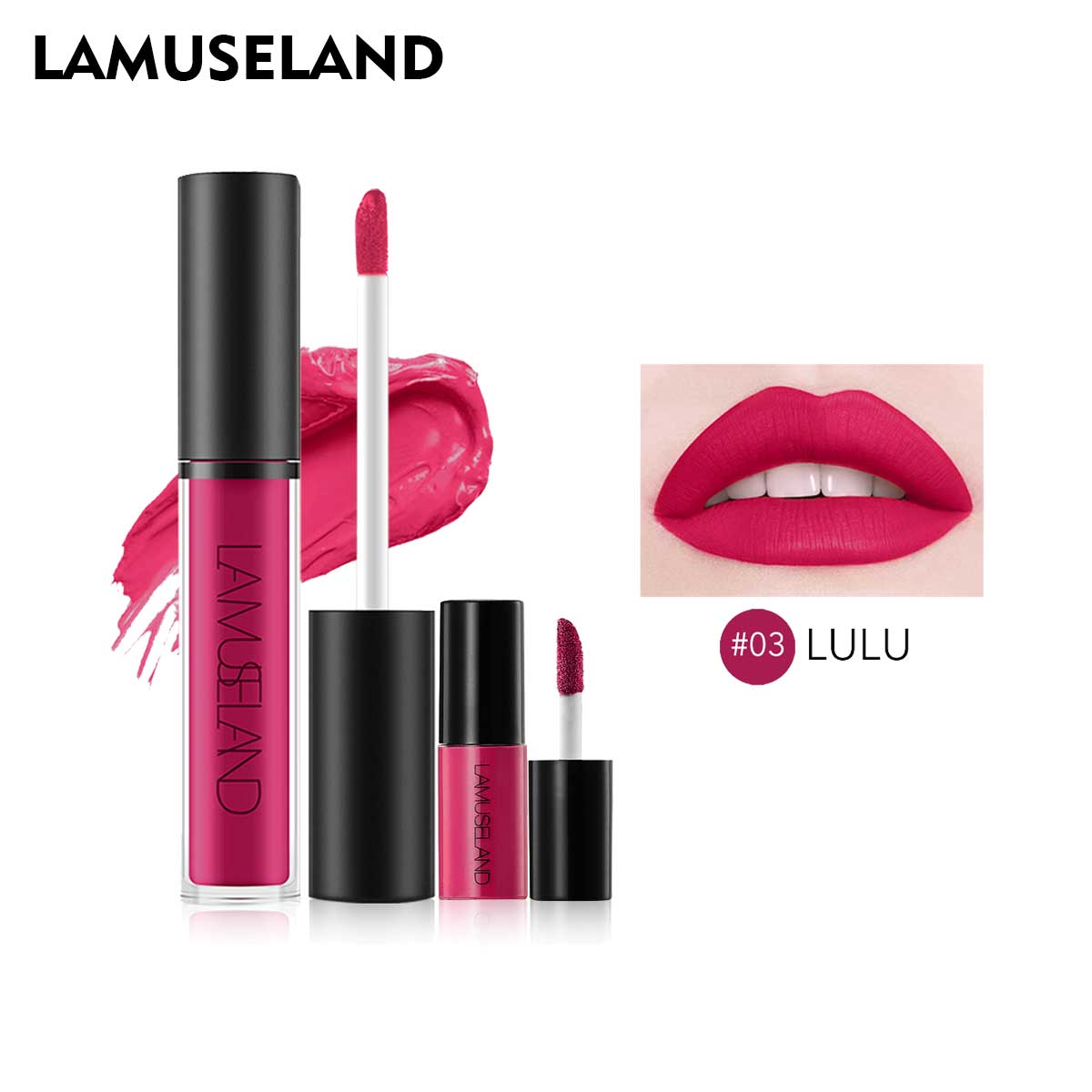 LAMUSELAND 2 шт./компл. 1 большая и 1 маленькая водостойкая долговечная жидкая губная помада матовый блеск для губ
LAMUSELAND 2 шт./компл. 1 большая и 1 маленькая водостойкая долговечная жидкая губная помада матовый блеск для губ