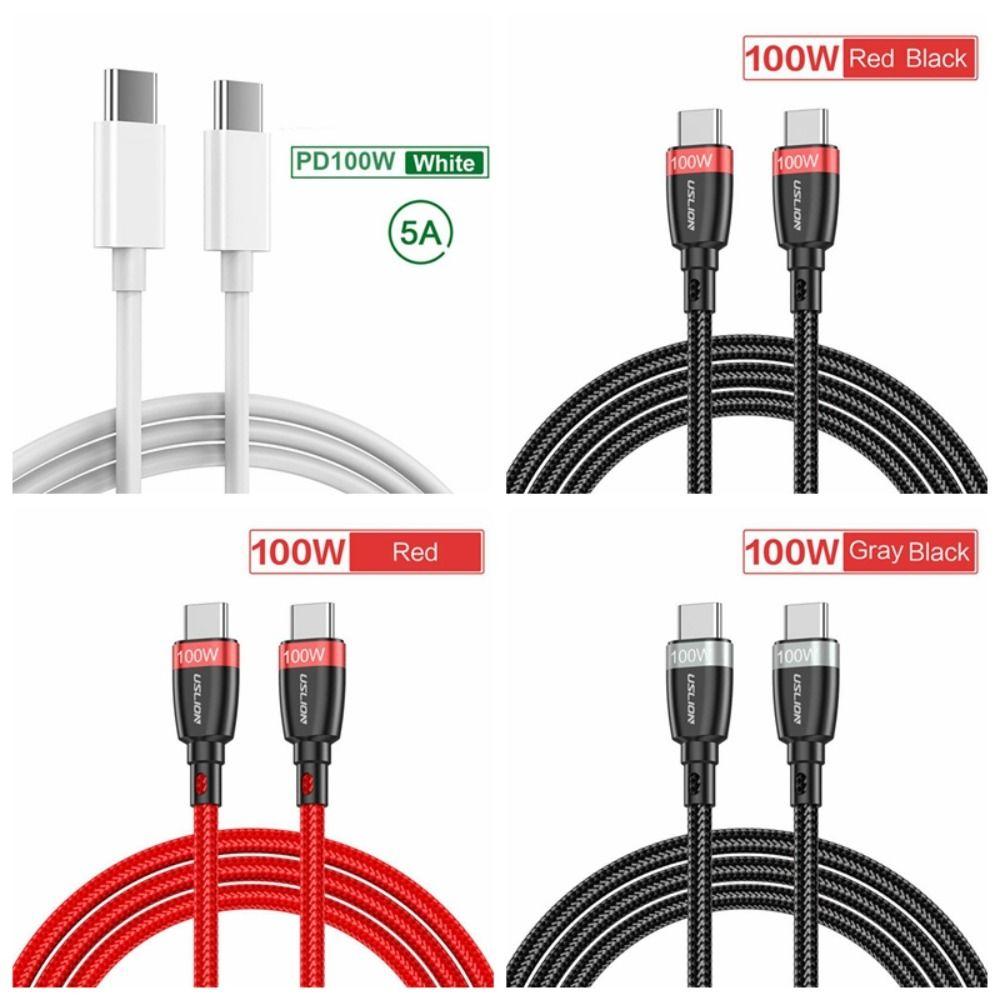5A 100W USB Type C To USB C Cable Weaving C Cable Type-C Charger Mobile Phone Charge 1m білий
5A 100W USB Type C To USB C Cable Weaving C Cable Type-C Charger Mobile Phone Charge 1m білий