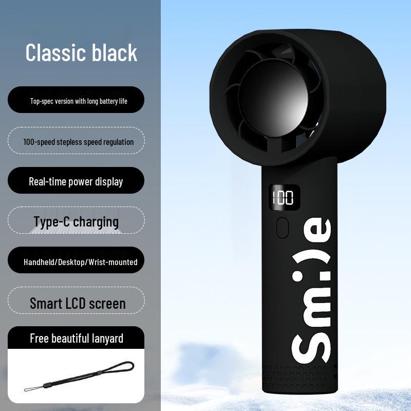 Turbo Handheld Mini Fan: 100-Speed Neck-Hanging Ice-Cooling Air Conditioner with Digital Display 100-Speed Digital Display with Powerful Cooling
Turbo Handheld Mini Fan: 100-Speed Neck-Hanging Ice-Cooling Air Conditioner with Digital Display 100-Speed Digital Display with Powerful Cooling