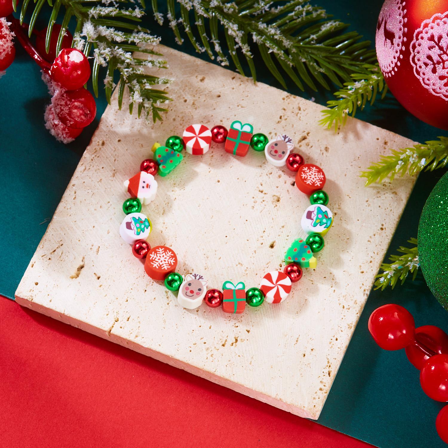 Christmas Colorful Polymer Clay Beaded Bracelets for Women Handmade Cartoon Santa Claus Snowflake Bracelets New Year Jewelry
Christmas Colorful Polymer Clay Beaded Bracelets for Women Handmade Cartoon Santa Claus Snowflake Bracelets New Year Jewelry