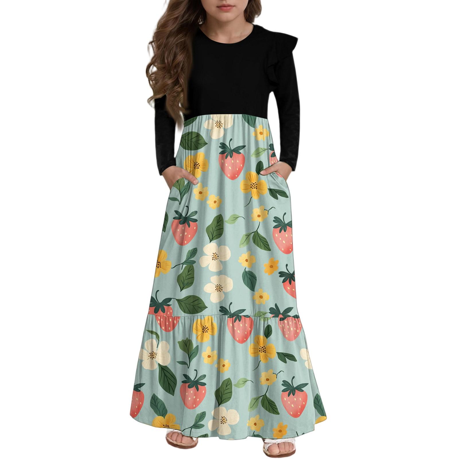 Girls Tiered Ruffle Dress - Long Sleeve Printed Maxi With Pockets 130 зелений
Girls Tiered Ruffle Dress - Long Sleeve Printed Maxi With Pockets 130 зелений