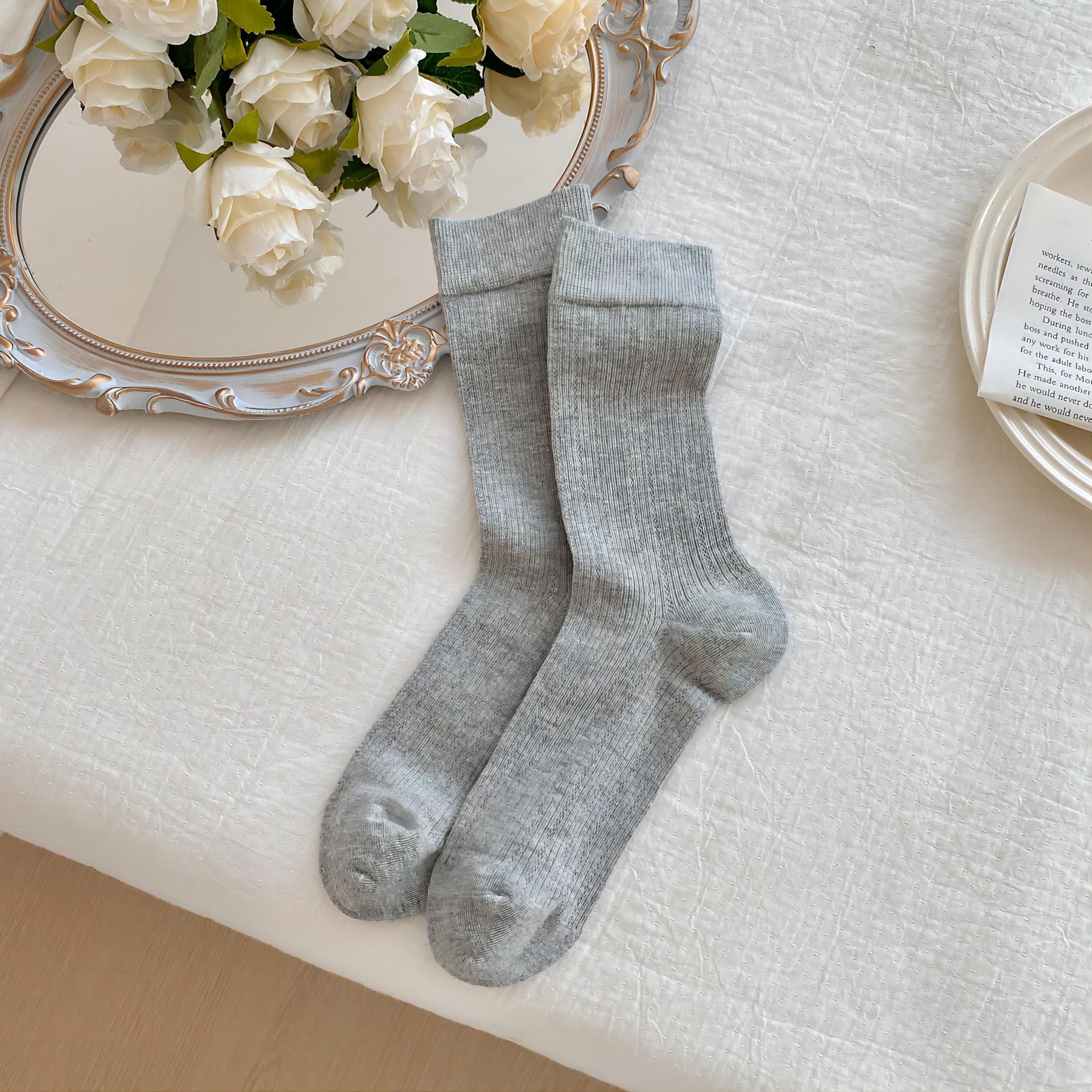 Women s Gray Summer Thin Cotton Mid-Calf Socks, Japanese Girly Mesh Breathable Ballet Style Seamless Piled-Up Design. One Size
Women s Gray Summer Thin Cotton Mid-Calf Socks, Japanese Girly Mesh Breathable Ballet Style Seamless Piled-Up Design. One Size