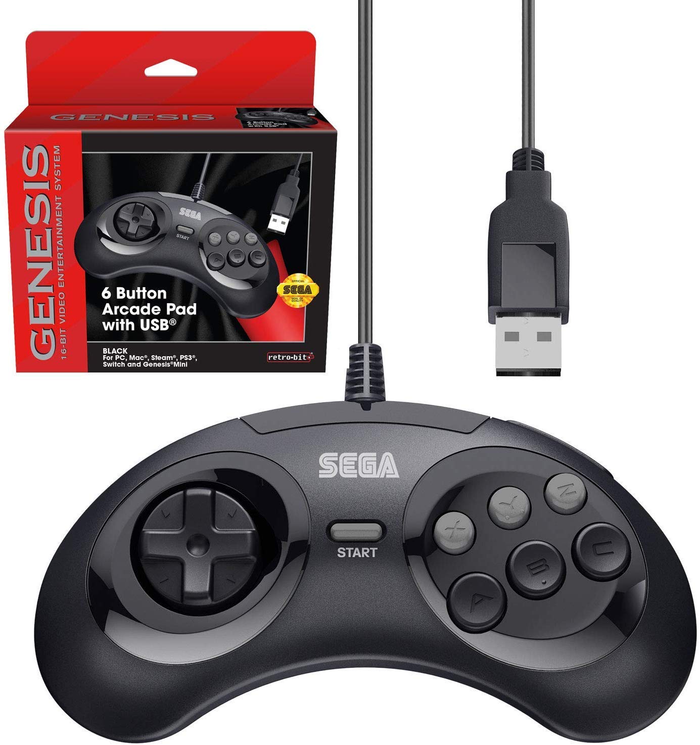 Офіційний USB-контролер Sega Genesis із 6 кнопками для аркад для Sega Genesis Nintendo Switch USB-порт, чорний 849172010987 Retro-Bit Mini, ПК, Mac, Steam, чорний
Офіційний USB-контролер Sega Genesis із 6 кнопками для аркад для Sega Genesis Nintendo Switch USB-порт, чорний 849172010987 Retro-Bit Mini, ПК, Mac, Steam, чорний