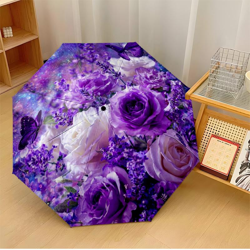 Purple Floral Butterfly Printed umbrella windproof folding umbrella portable sun and rain umbrella suitable for gifting
Purple Floral Butterfly Printed umbrella windproof folding umbrella portable sun and rain umbrella suitable for gifting