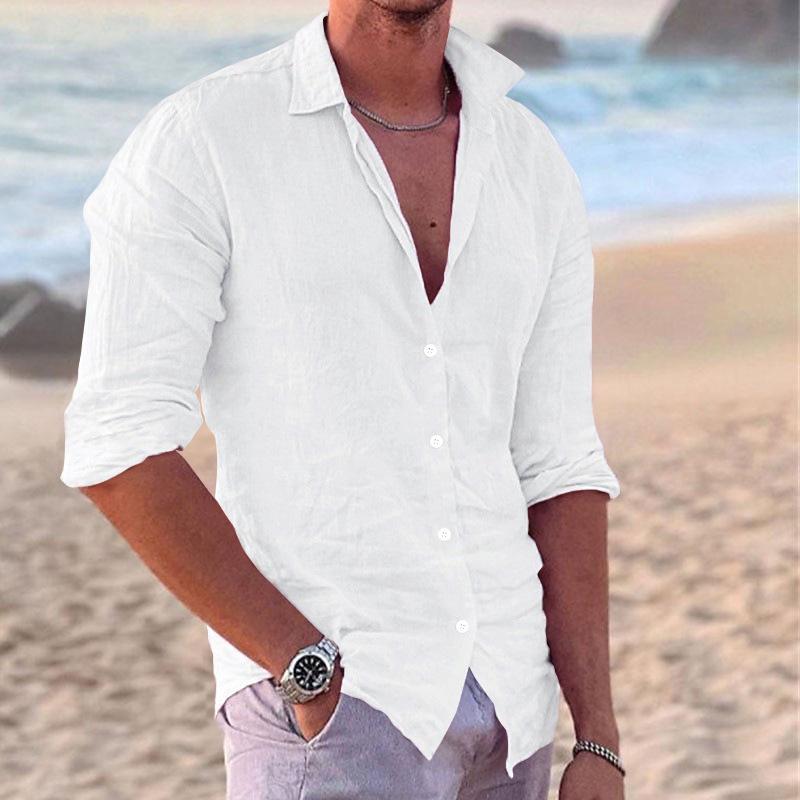 European and American cross-border popular men s clothing, casual trend fashion cotton and linen slim-fit shirt men S белый
European and American cross-border popular men s clothing, casual trend fashion cotton and linen slim-fit shirt men S белый
