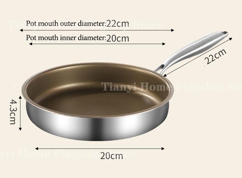 Titanium Frying Pan Non-stick Wok Stainless Steel Home Egg Steak Skillet Induction Cooker Gas Stove Cooking pot Kitchen Cookware
Titanium Frying Pan Non-stick Wok Stainless Steel Home Egg Steak Skillet Induction Cooker Gas Stove Cooking pot Kitchen Cookware