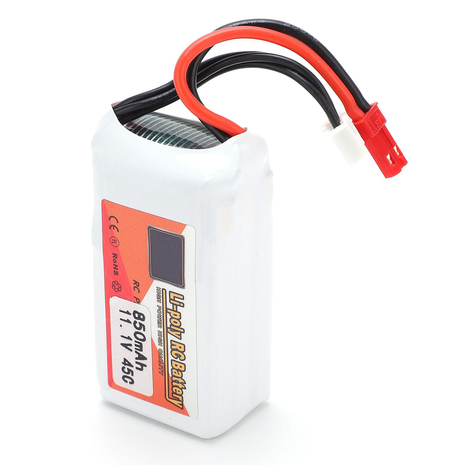 11.1V 850mAh 45C LiPolymer Lipo Rechargeable Battery JST Plug for RC Cars Boats Helicopter
11.1V 850mAh 45C LiPolymer Lipo Rechargeable Battery JST Plug for RC Cars Boats Helicopter