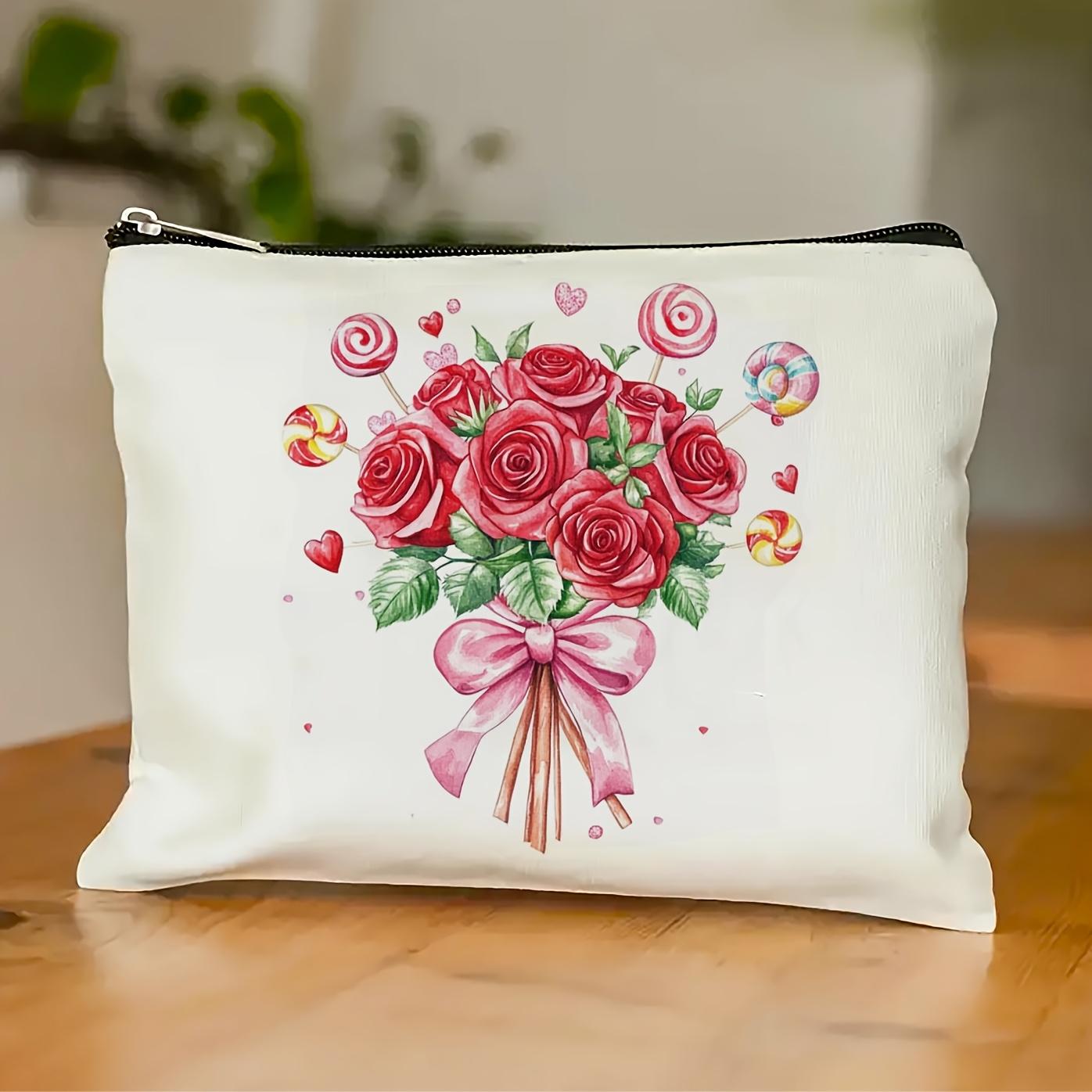 A Valentine s Day Rose And Lollipop Patterned Makeup Bag- Multifunctional Zipper Pouch, Jewelry Storage Bag
A Valentine s Day Rose And Lollipop Patterned Makeup Bag- Multifunctional Zipper Pouch, Jewelry Storage Bag