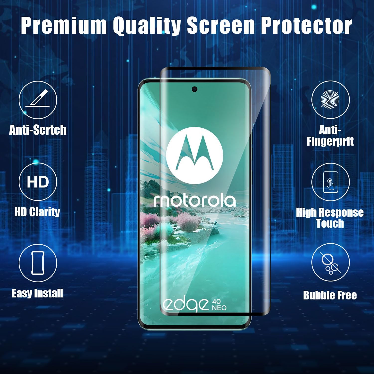 Для Motorola Edge 40 Neo 5G 3D Захисне скло для екрану з вигнутими краями, з бічним клеєм, чутливе до дотиків, із загартованого скла Type A
Для Motorola Edge 40 Neo 5G 3D Захисне скло для екрану з вигнутими краями, з бічним клеєм, чутливе до дотиків, із загартованого скла Type A