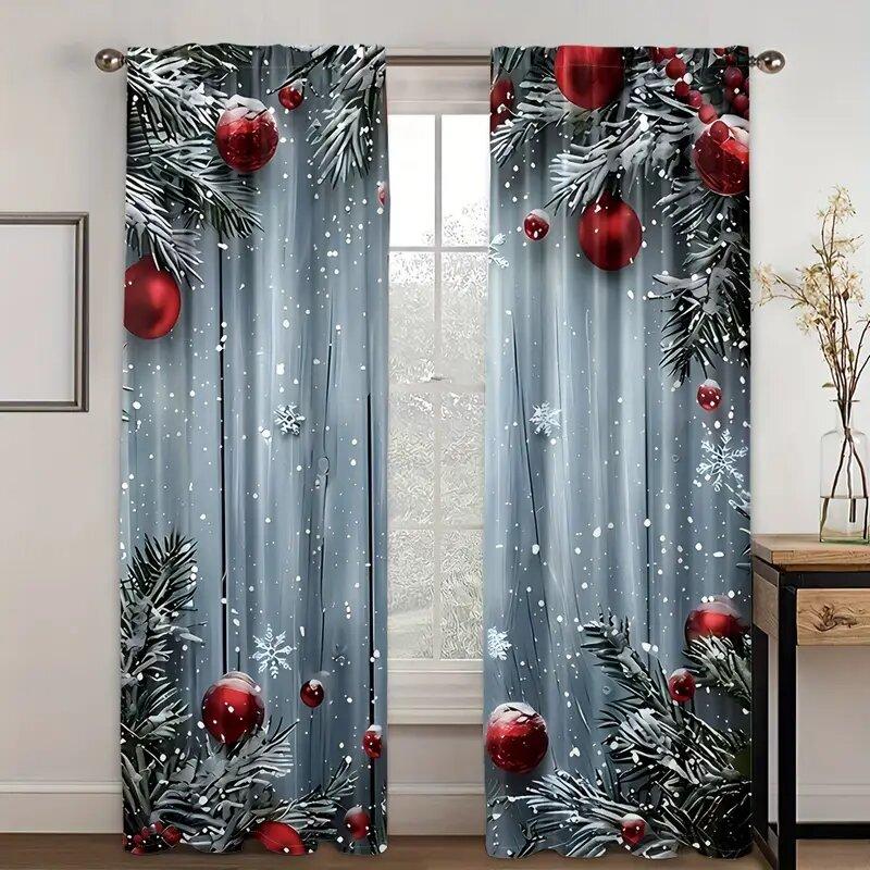 2 штуки - шторы с рождественским декоративным принтом, оконные украшения, домашние украшения, украшения для комнаты 29Wx64L(75x166CM)x2
2 штуки - шторы с рождественским декоративным принтом, оконные украшения, домашние украшения, украшения для комнаты 29Wx64L(75x166CM)x2