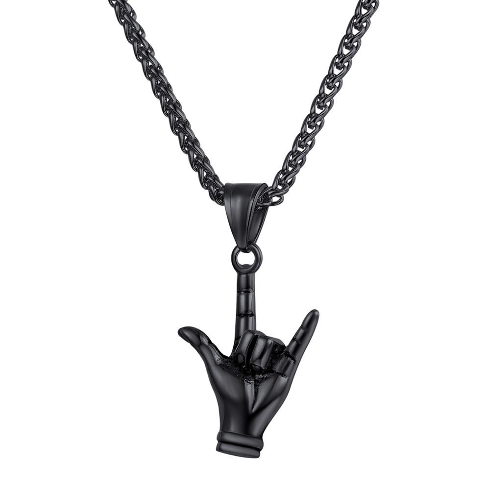 U7 Rock&Roll I LOVE YOU Hand Gesture Necklace for Men Stainless Steel Pendant Link Chain Hip Hop Pop Fashion Jewelry
U7 Rock&Roll I LOVE YOU Hand Gesture Necklace for Men Stainless Steel Pendant Link Chain Hip Hop Pop Fashion Jewelry